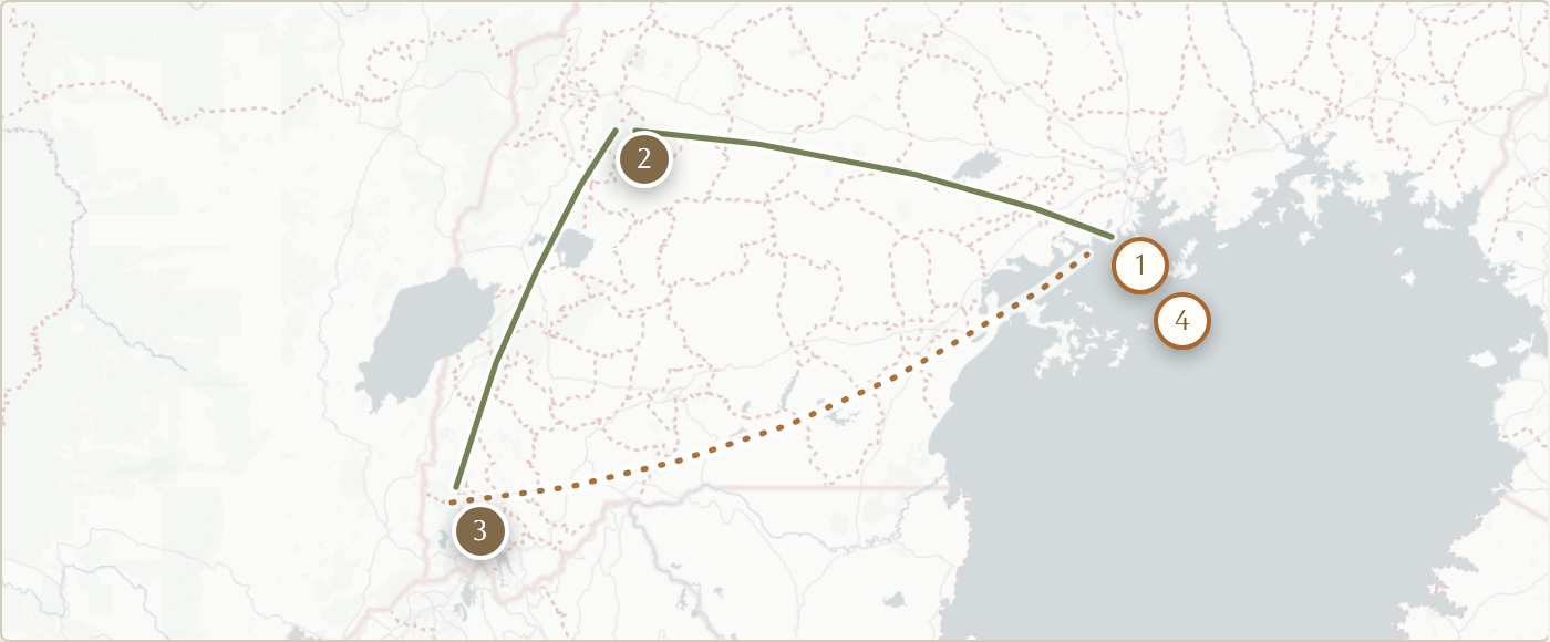 Map of the safari route