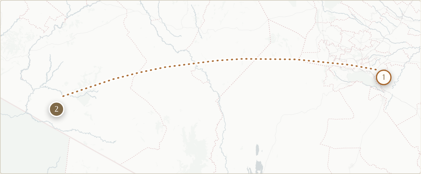 Map of the safari route
