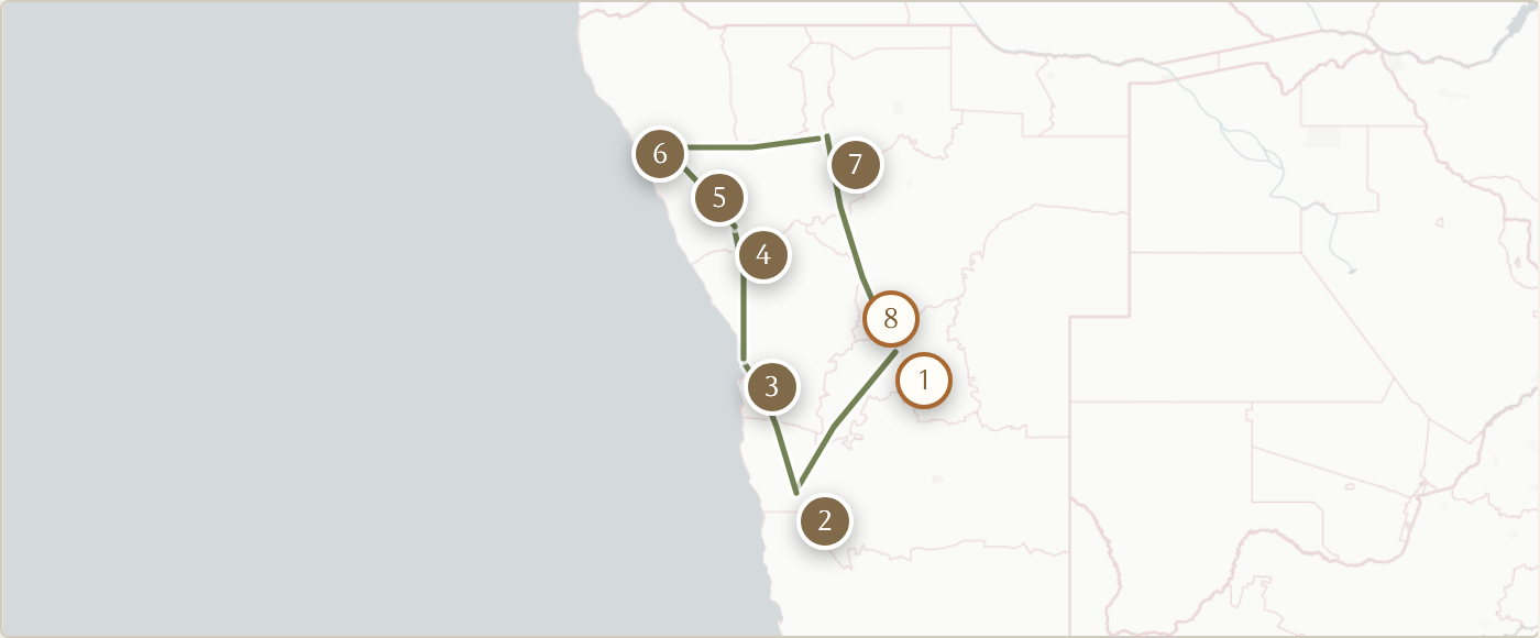 Map of the safari route