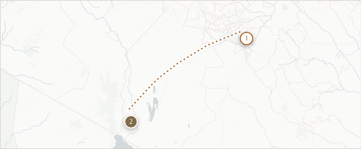 Map of the safari route
