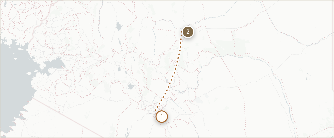 Map of the safari route
